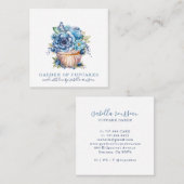 ベーカリーパティシシェフウォーターカラーカップケーキベイカー スクエア名刺 (正面/裏面)