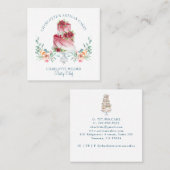 ベーカリーパティシシェフウォーターカラーケーキデザート スクエア名刺 (正面/裏面)