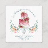 ベーカリーパティシシェフウォーターカラーケーキデザート スクエア名刺 (正面)