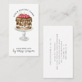 ベーカリーパティシシェフウォーターカラーケーキデザート 名刺 (正面/裏面)