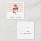 ベーカリーパティシシェフウォーターカラーケーキ スクエア名刺 (正面/裏面)