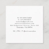 ベーカリーパティシシェフウォーターカラーケーキ スクエア名刺 (裏面)