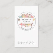 ベーカリーパティシシェフウォーターカラーデザート 名刺 (正面)