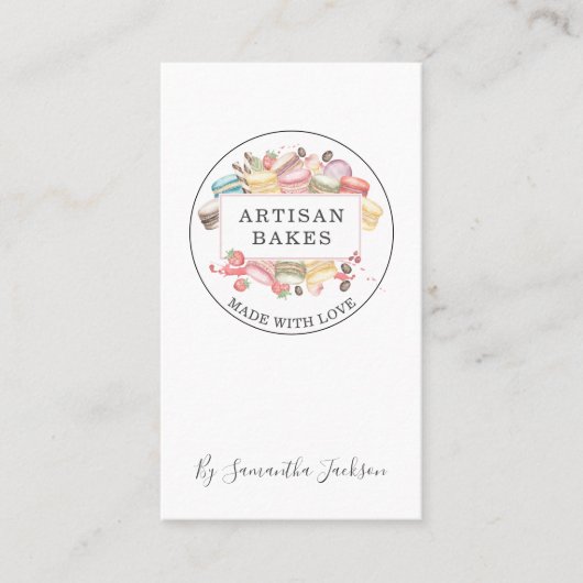ベーカリーパティシシェフウォーターカラーデザート 名刺 (正面)