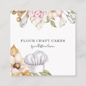 ベーカリーパティシシェフウォーターカラービジネスカード スクエア名刺 (正面)