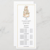 ベーカリーパティシシェフウォーターカラーピンクフローラケーキ メニュー (正面/裏面)