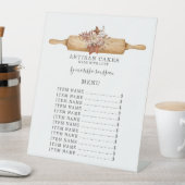 ベーカリーパティシシェフウォーターカラーフローラ転がズピン 台座サイン (インサイチュ)