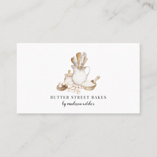 ベーカリーパティシシェフウォーターカラー 名刺 (正面)