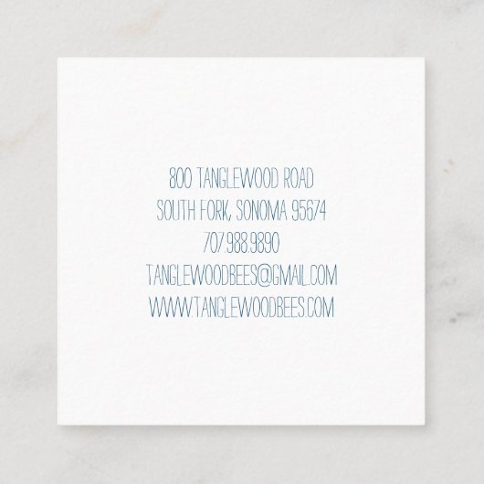 ベーカリーパティシシェフエレガントカップケーキベイカー スクエア名刺 (裏面)