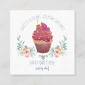 ベーカリーパティシシェフエレガントカップケーキベイカー スクエア名刺 (正面)