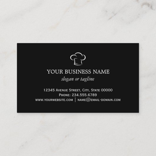 ベーカリーパティシシェフエレガント金ゴールド白黒ストライプ 名刺 (裏面)