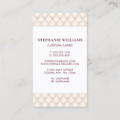 ベーカリーパティシシェフカスタムケーキ 名刺 (裏面)