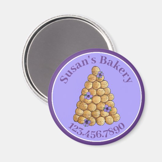 ベーカリーパティシシェフクロクエ結婚ムブシュのケーキ料理 マグネット (正面/裏面)