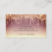 ベーカリーパティシシェフグリッタードリップバラ金ゴールド 名刺 (裏面)