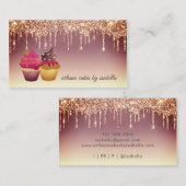 ベーカリーパティシシェフグリッタードリップバラ金ゴールド 名刺 (正面/裏面)