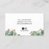 ベーカリーパティシシェフケエレガントーキボタニカルリーフ 名刺 (裏面)