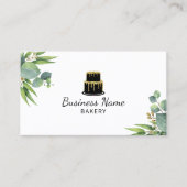 ベーカリーパティシシェフケエレガントーキボタニカルリーフ 名刺 (正面)