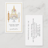 ベーカリーパティシシェフケーキとベーキング用具 名刺 (正面/裏面)