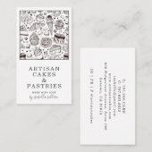 ベーカリーパティシシェフケーキとペストリービジネスカー 名刺 (正面/裏面)