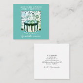 ベーカリーパティシシェフケーキとペストリーブルーグリーン スクエア名刺 (正面/裏面)