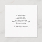 ベーカリーパティシシェフケーキとペストリーブルーグリーン スクエア名刺 (裏面)