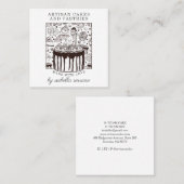 ベーカリーパティシシェフケーキとペストリー スクエア名刺 (正面/裏面)