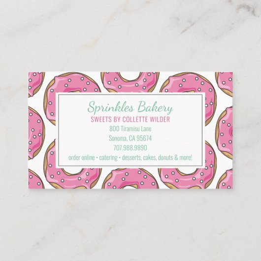 ベーカリーパティシシェフケータリング振りかけドーナツ 名刺 (裏面)