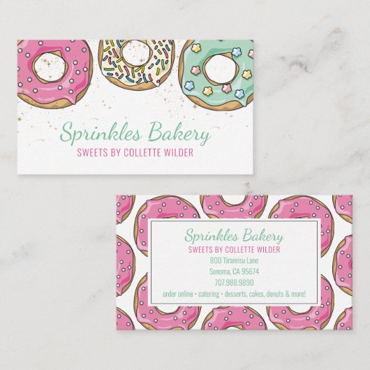 ベーカリーパティシシェフケータリング振りかけドーナツ 名刺 (正面/裏面)