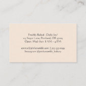 ベーカリーパティシシェフシナモン転がウォーターカラー素朴 名刺 (裏面)