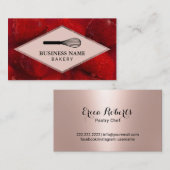ベーカリーパティシシェフスイートストロベリーバラ金ゴールド 名刺 (正面/裏面)