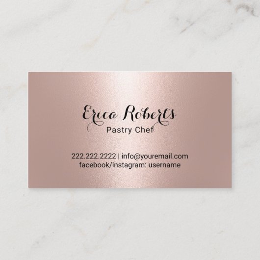 ベーカリーパティシシェフスイートストロベリーバラ金ゴールド 名刺 (裏面)