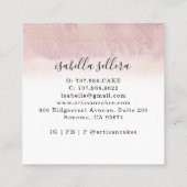 ベーカリーパティシシェフダスティピンクグリッター スクエア名刺 (裏面)