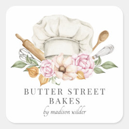 ベーカリーパティシシェフハットアターズプロダクトラベル スクエアシール