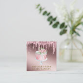 ベーカリーパティシシェフバラ金ゴールドグリッタードリップケーキSq スクエア名刺 (スタンド正面)