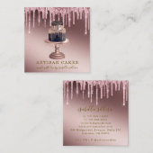 ベーカリーパティシシェフバラ金ゴールドグリッタードリップススクエア スクエア名刺 (正面/裏面)