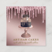 ベーカリーパティシシェフバラ金ゴールドグリッタードリップススクエア スクエア名刺 (正面)