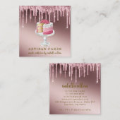 ベーカリーパティシシェフバラ金ゴールドグリッタードリップ スクエア名刺 (正面/裏面)