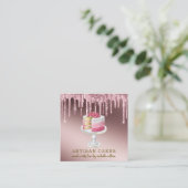 ベーカリーパティシシェフバラ金ゴールドグリッタードリップ スクエア名刺 (スタンド正面)