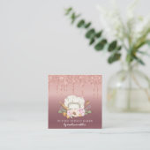 ベーカリーパティシシェフバラ金ゴールドグリッタードリップ スクエア名刺 (スタンド正面)