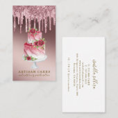 ベーカリーパティシシェフバラ金ゴールドグリッタードリップ 名刺 (正面/裏面)