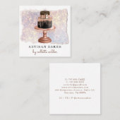 ベーカリーパティシシェフバラ金ゴールドドリップケーキグリッター スクエア名刺 (正面/裏面)