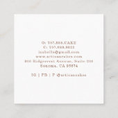 ベーカリーパティシシェフバラ金ゴールドドリップケーキグリッター スクエア名刺 (裏面)