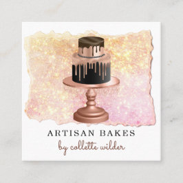 ベーカリーパティシシェフバラ金ゴールドドリップスパークルスクエア スクエア名刺