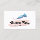 ベーカリーパティシシェフパイピングバッグ&ハート水彩 名刺 (正面)