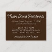 ベーカリーパティシシェフパティッセリーレリージュチョックスバン 名刺 (裏面)