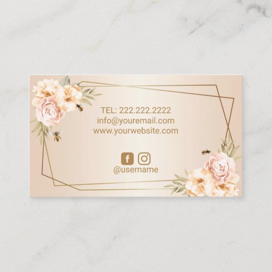 ベーカリーパティシシェフパールフラワー&ビーズスイートケーキ 名刺 (裏面)