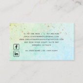 ベーカリーパティシシェフピンクターコイズ水彩 名刺 (裏面)