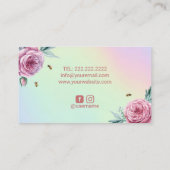 ベーカリーパティシシェフフラワー&ビーケーキホログラフィー 名刺 (裏面)