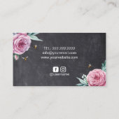 ベーカリーパティシシェフフラワー&ビーズケーキチョークボード 名刺 (裏面)