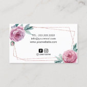 ベーカリーパティシシェフフローラ幾何学的バラ金ゴールドケーキ 名刺 (裏面)